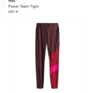 Nike power team tight size: M burgundy, pink, red